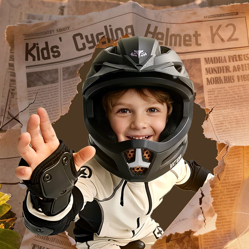 Cycling Safety Gear For Kids - BATFOX 키즈 풀페이스 사이클링 헬멧 MTB