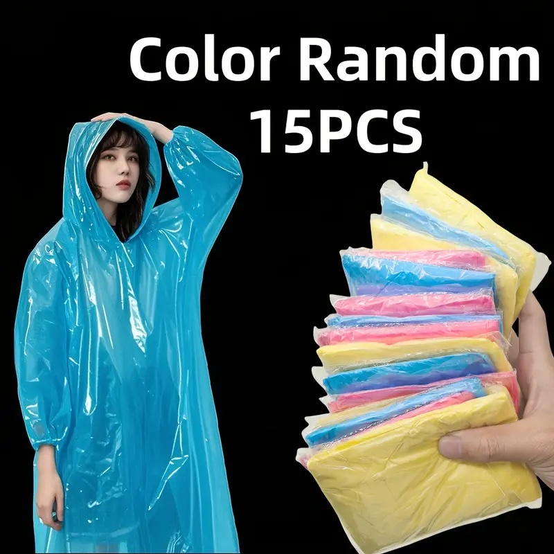 Cycling Gear Rain - 15/30개입 무작위 색상의 일회용 투명 성인용