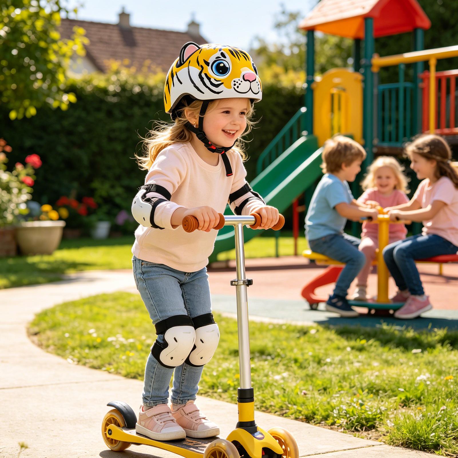 Cycling Safety Gear For Kids - 어린이 헬멧 호랑이 패턴 조정 가능한