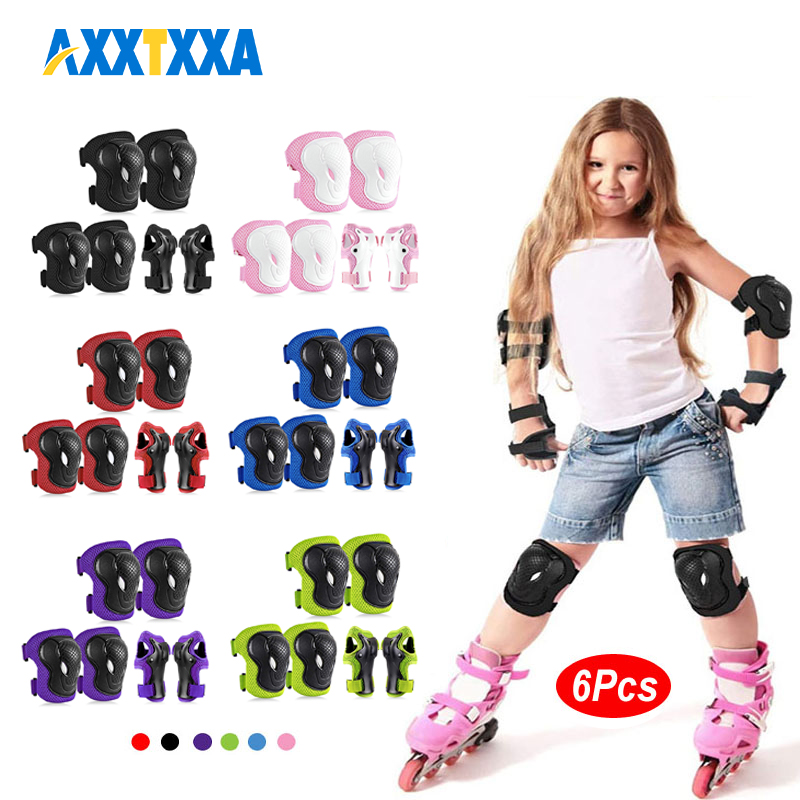 6개 어린이 무릎 패드 팔꿈치 패드 보호대 세트 롤러  - Cycling Safety Gear For Kids 리뷰 및 가격