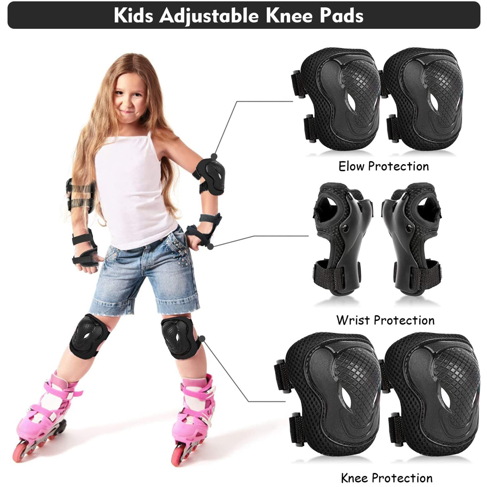 6개 어린이 무릎 패드 팔꿈치 패드 보호대 세트 롤러  - Cycling Safety Gear For Kids 리뷰 및 가격