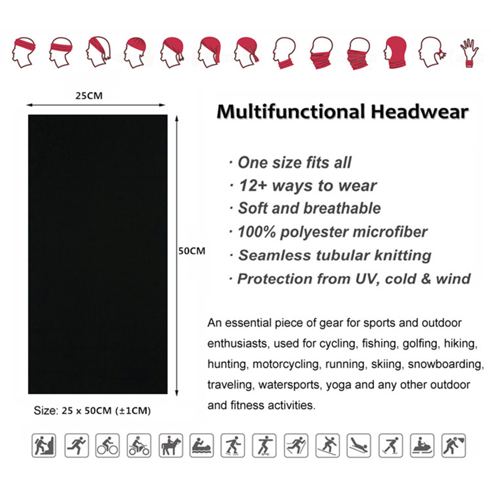 원활한 솔리드 컬러 반다나 남성 여성 블랙 레드 그레이 - Cycling Headwear 리뷰 및 가격