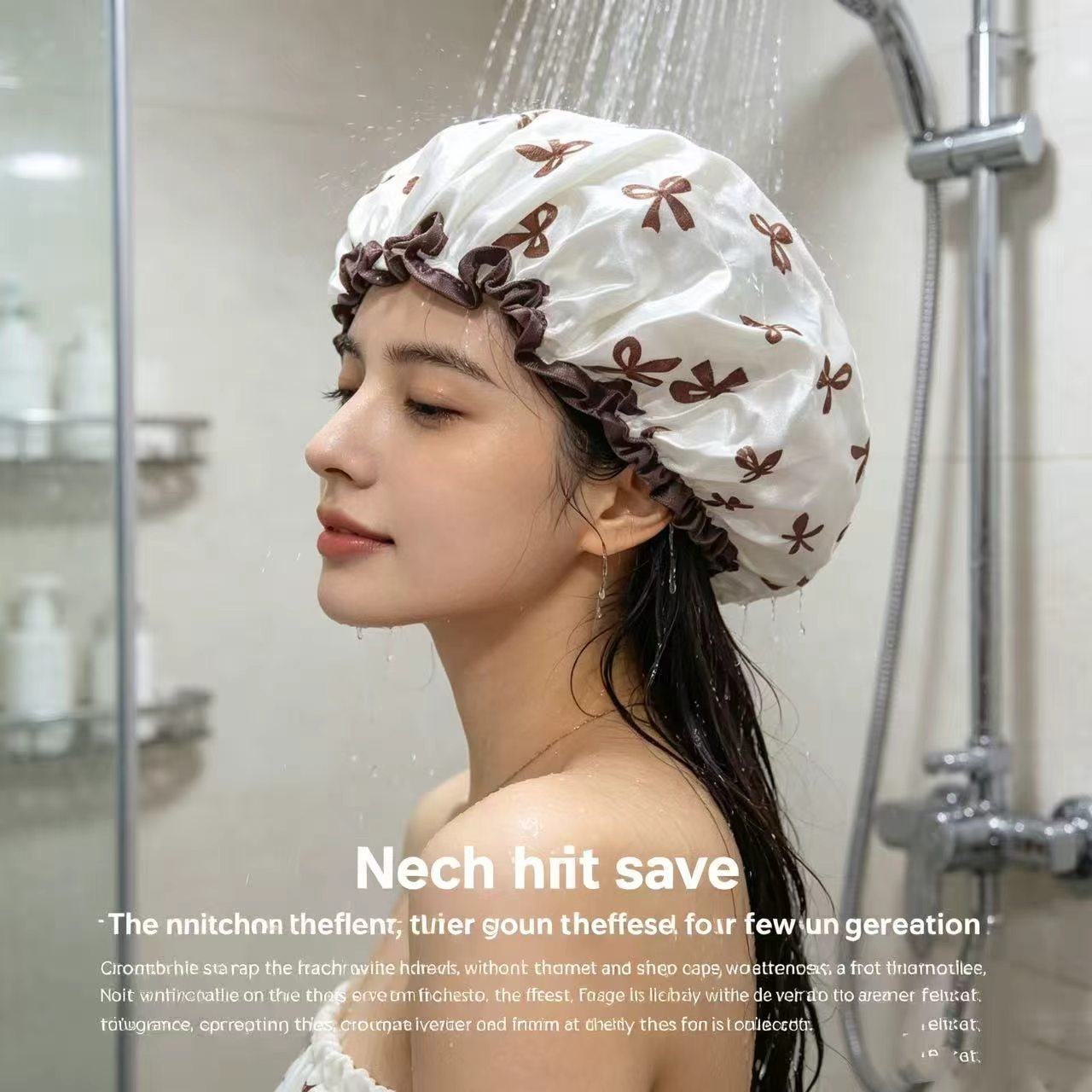 여성용 나비넥타이 방수 샤워캡, 샤워 중 머리카락을 건 - Cycling Headwear 리뷰 및 가격